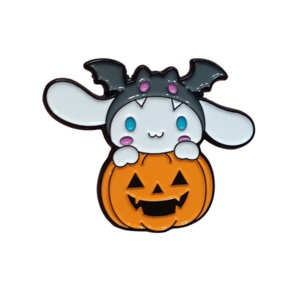 Sanrio Hello Kitty - Cinnamoroll with Bat Hat In Pumpkin Halloween Enamel Pin